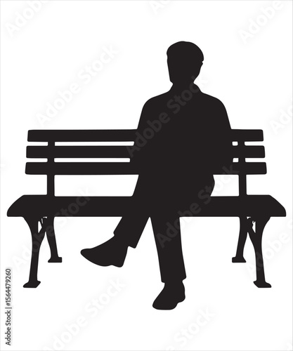 Silhouettes of senior citizens sitting on a park bench