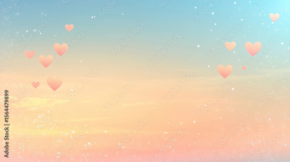 Fototapeta premium Abstract hearts horizontal wallpaper for Valentine’s Day