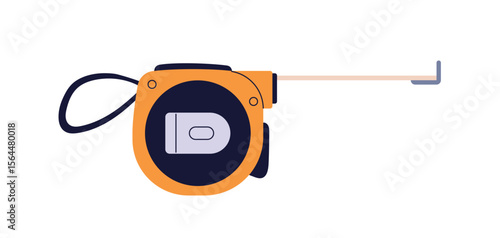 Canvas Print Tape measure, hand tool with extended pulled out ruler