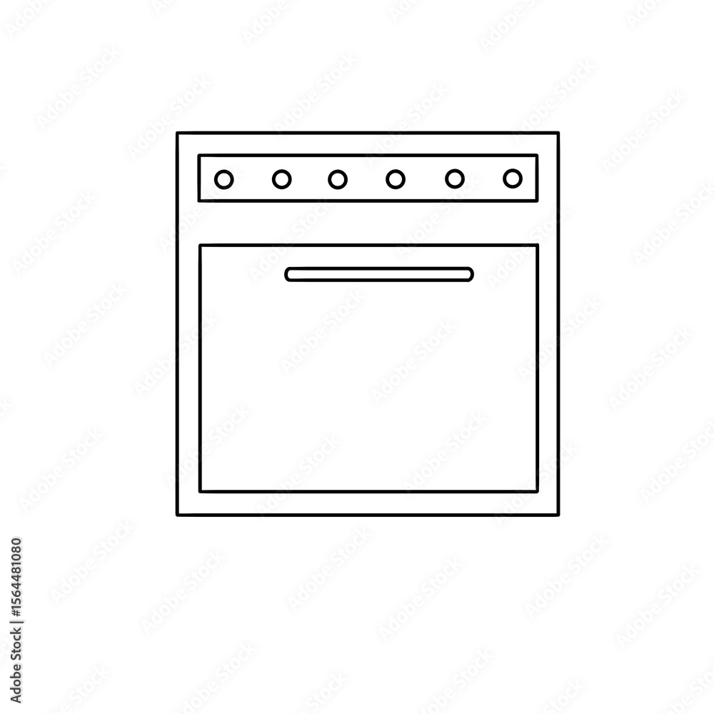 A white oven with a black handle A white oven with a black handle