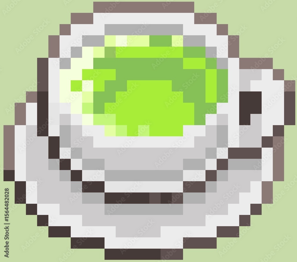 Fototapeta premium pixel green tea illustration