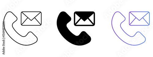 Call Icon – Line, Glyph & Gradient Style