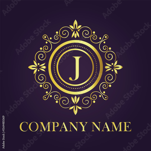 Letter luxury gold logo concept
