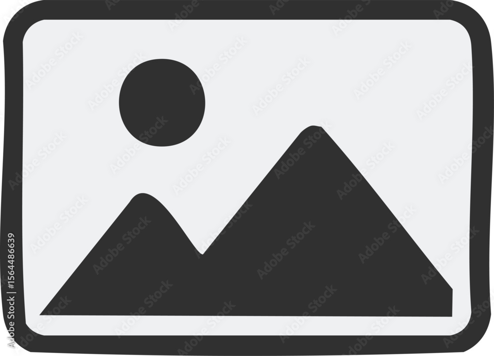 Vector Graphic of Simple Mountain Scene with Bold Shapes and Clean Monochrome Composition Vector Graphic of Simple Mountain Scene with Bold Shapes and Clean Monochrome Composition