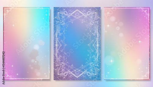  Y2K Idol Vibes: Holographic Poster Set with Pastel Sparkles and Stars