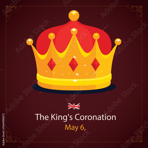 hand drawn coronation illustration vector design.