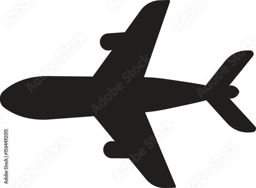  airplane vector icons showing passenger jets in flight and various angles for travel and aviation design with transparent background