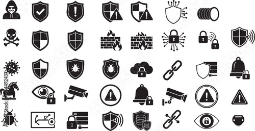 AI & Cybersecurity Icons: Data Protection, VPN & Blockchain Symbols

Digital Security Concepts: Artificial Intelligence, Lock & Link Icons
