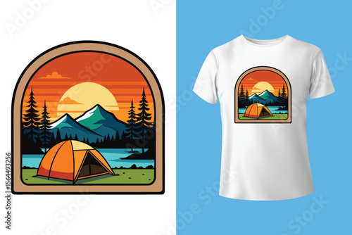 Camping creative t-shirt design vector, Adventure t-shirt design, Outdoor t shirt design, print, Camping logo design vector illustration, CAMPERS GONNA CAMP
