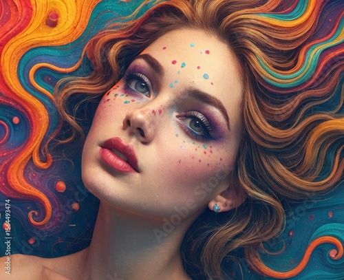 Vibrant Painted Portraits of Women – Colorful Face Art and Psychedelic Aesthetics
