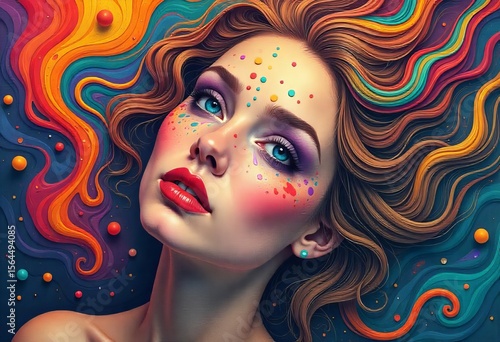 Vibrant Painted Portraits of Women – Colorful Face Art and Psychedelic Aesthetics