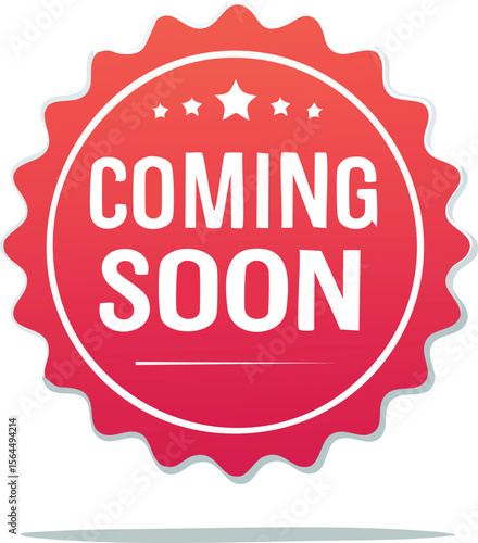 coming soon tag sticker. red label for new upcoming product. transparent png and vector.announce, badge, flag, graphic, label, overlay, poster, product, promotion, retail, ribbon, sale, shopping, 