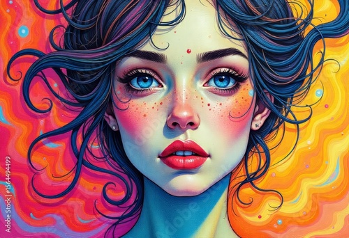 Vibrant Painted Portraits of Women – Colorful Face Art and Psychedelic Aesthetics