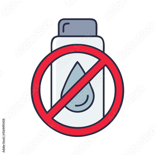 Free Download Fragrance-free product label with crossed-out water droplet symbol   - GFXLoad