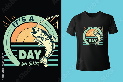 Fishing t-shirt design, Fishing vintage t-shirt , vintage fishing t-shirt graphic illustration, Fishing vector