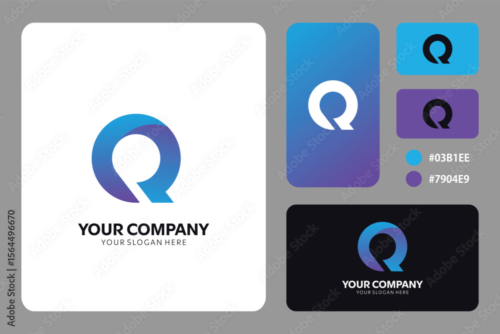 Modern Q logo design elegant branding identity professional visual business card template Modern Q logo design elegant branding identity professional visual business card template