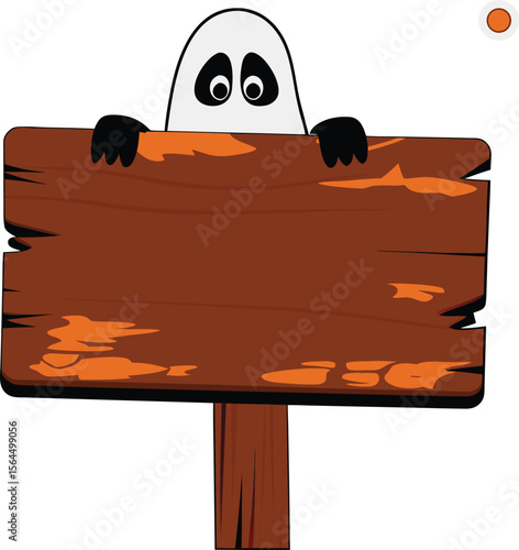 Halloween sign board vector isolated on white background. |