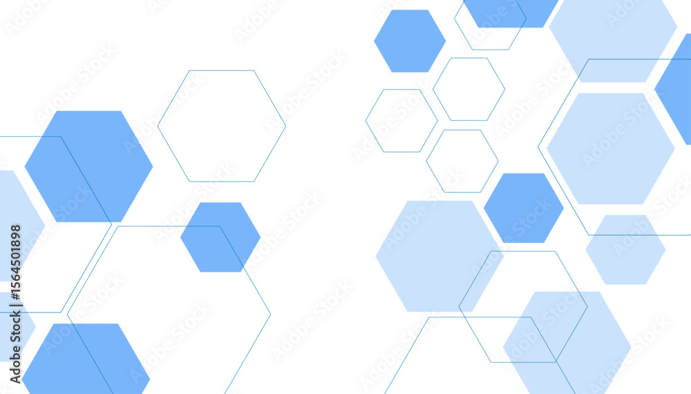 Abstract blue hexagon shape for frame illustration design