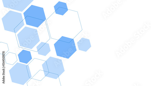 Abstract blue hexagon shape for frame illustration design