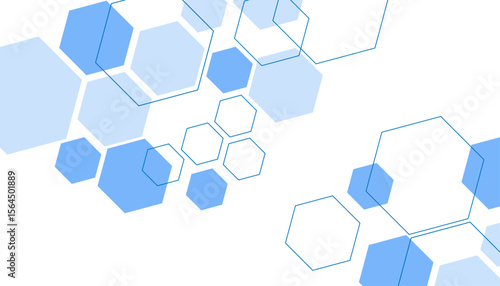 Abstract blue hexagon shape for frame illustration design