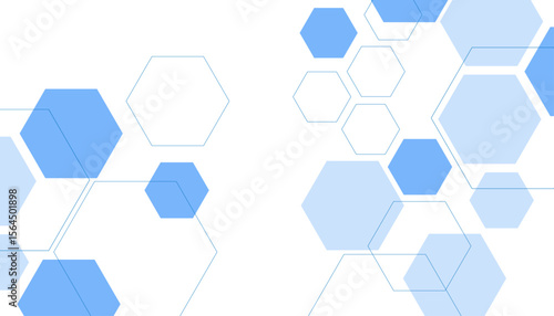 Abstract blue hexagon shape for frame illustration design