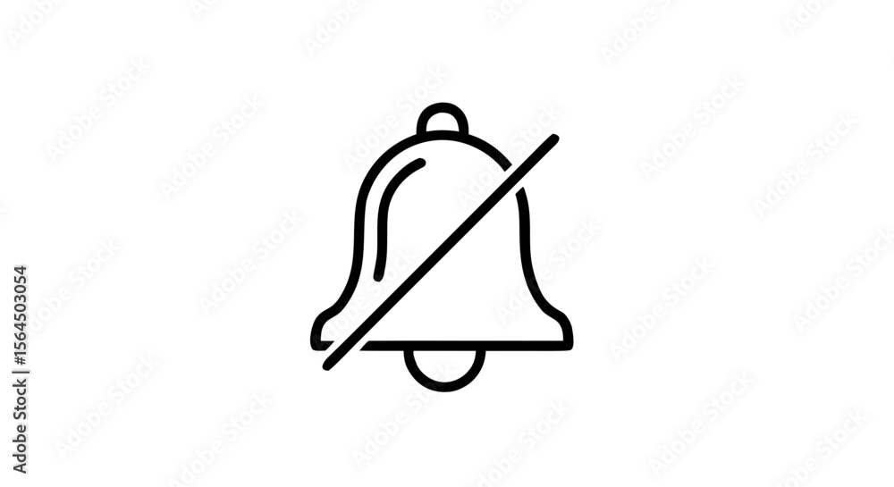 Notification Silence Bell with Strike Through Line for App UI Design Mute Bell Icon Notification Mute Silent Bell Icon with Strike in Vector Style for Audio Control and Notification Settings Notification Silence Bell with Strike Through Line for App UI Design Mute Bell Icon Notification Mute Silent Bell Icon with Strike in Vector Style for Audio Control and Notification Settings