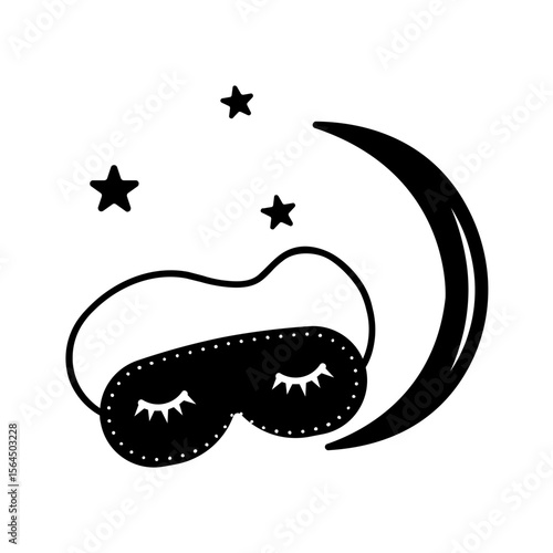 Vector solid black icon for Bedtime ritual