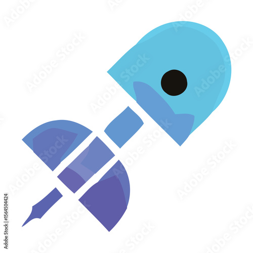 Abstract Space Icon A Modern Push Pin Design,  Unique Vector Graphic, Artistic Space Theme Illustration
