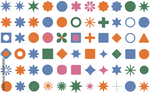 set of colorful easter eggs