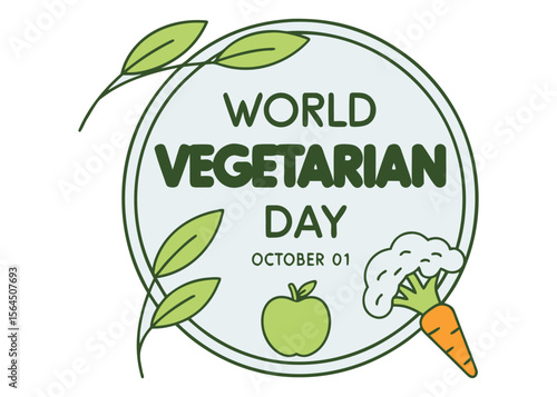 Celebrating World Vegetarian Day A Wholesome Design with Fresh Produce and Green Accents for October First