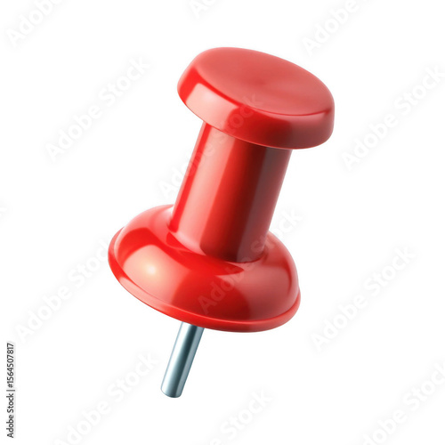 3D red push pin 