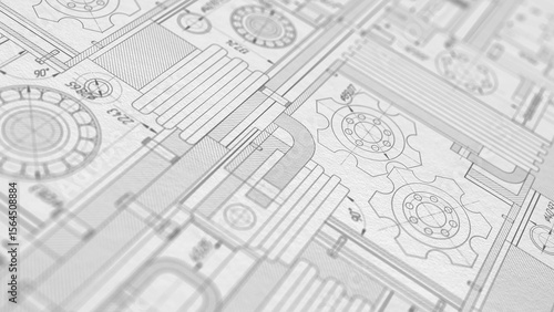 Engineering industrial background.Technical drawing .Technology banner.