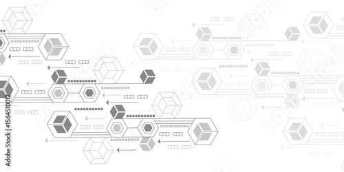 Abstract white background from geometric lines. Geometry drawing. Vector illustration.