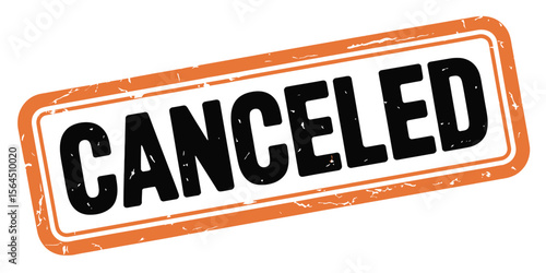 Orange Canceled Stamp with Grunge Effect on White Background