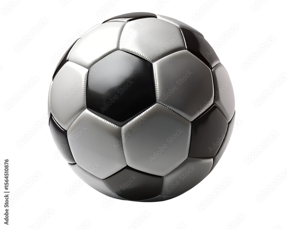 Fototapeta premium A classic black and white soccer ball isolated on transparent background