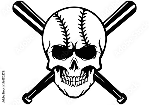 Baseball Softball Skull