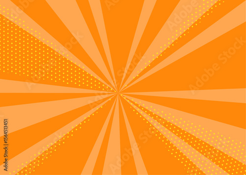 アメコミ風の背景イラスト（集中線・オレンジ）