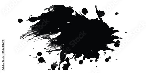 ink blots and splats. detailed ink splats Hyperrealistic Highly Detailed Isolated On Transparent Background	