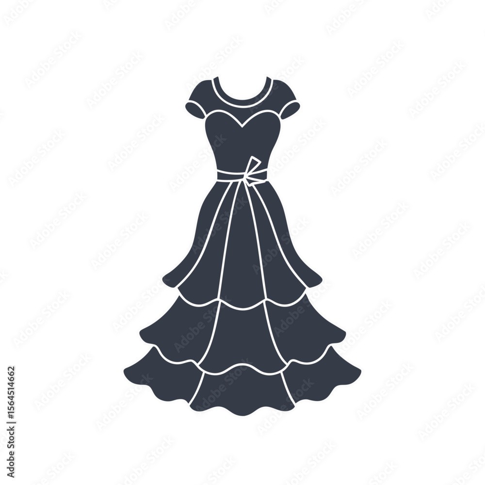 Obraz premium Elegant Long Gown Illustration – Formal Dress Vector