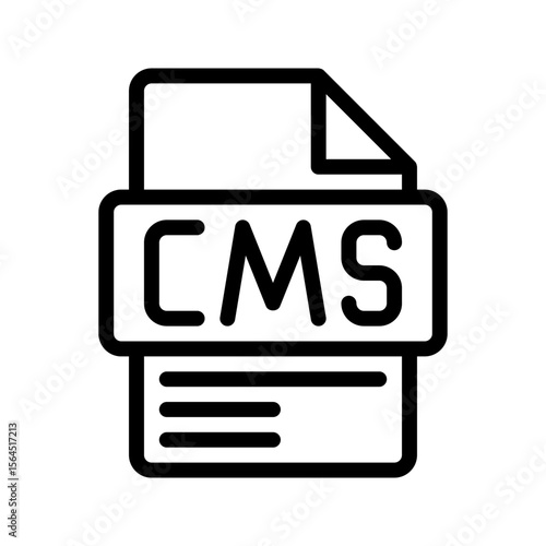 CMS Outline Icon Content Management System CMS line icon for platforms like in digital strategy.
