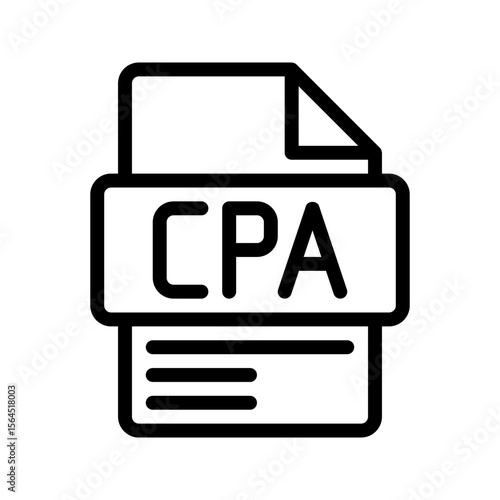 CPA Outline Icon. Cost Per Acquisition Modern outline icon showing CPA metric, customer acquisition, and advertising budget.