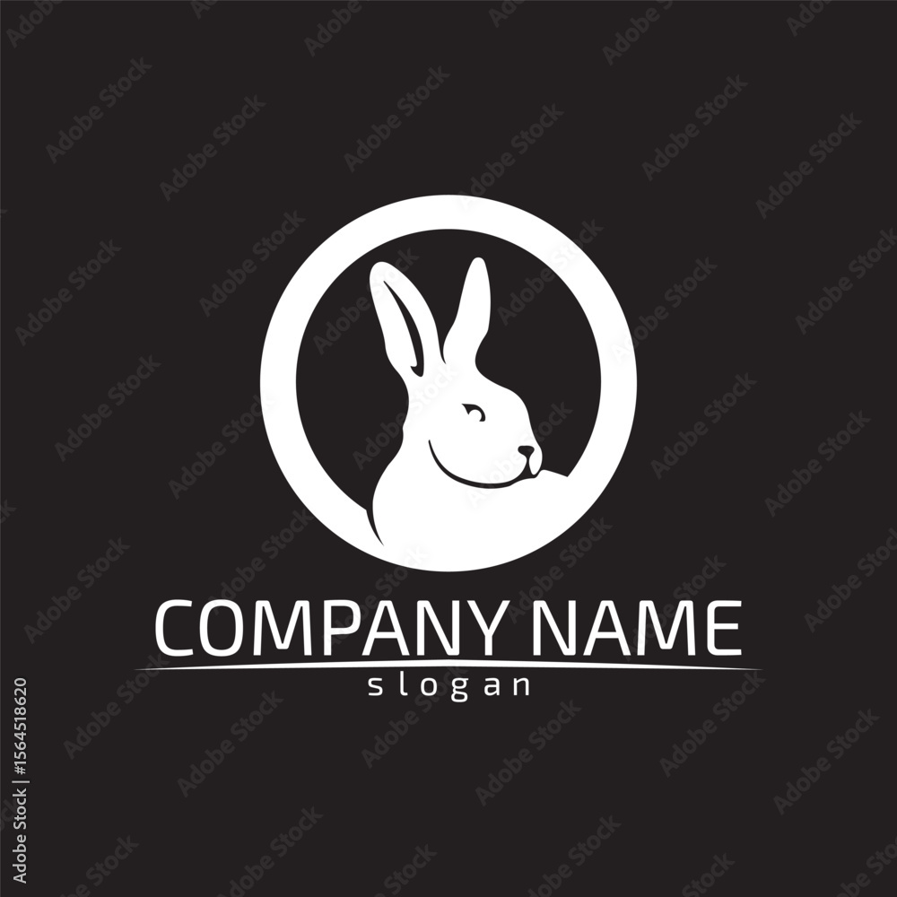 Fototapeta premium Rabbit vector Logo template and animal icon design animals