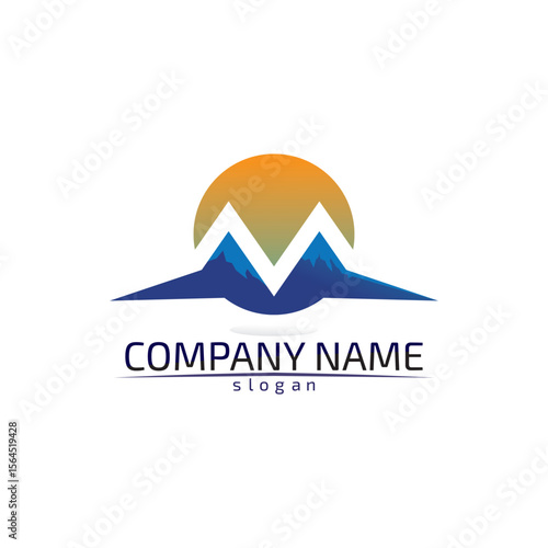 Mountain nature landscape  logo and symbols  icons template vector