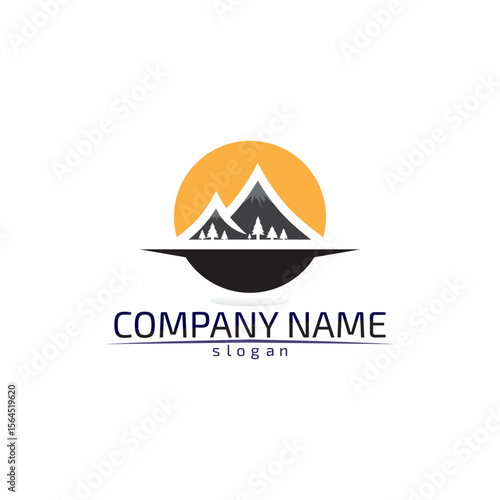 Mountain nature landscape  logo and symbols  icons template vector
