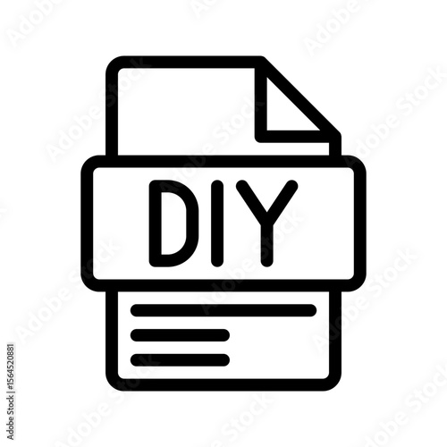 DIY Outline Icon. Do It Yourself Concept DIY icon for creative projects, personal branding, or home services.