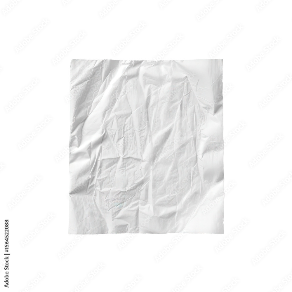 Crumpled White Paper Texture with Wrinkles and Creases on Isolated Background for Design Projects Crumpled White Paper Texture with Wrinkles and Creases on Isolated Background for Design Projects