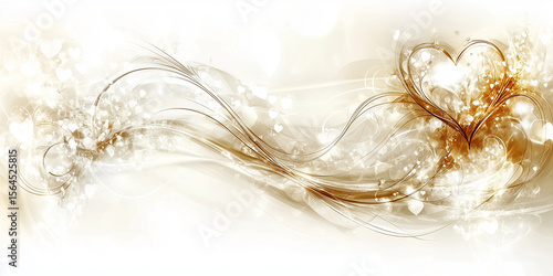 Wedding website illustration featuring romantic hearts