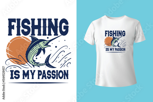 Fishing t shirt design vector, vintage fishing tshirt graphic illustration, Fishing vector emblem