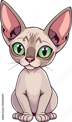 Cute cartoon a illustrator vector Sphynx cat