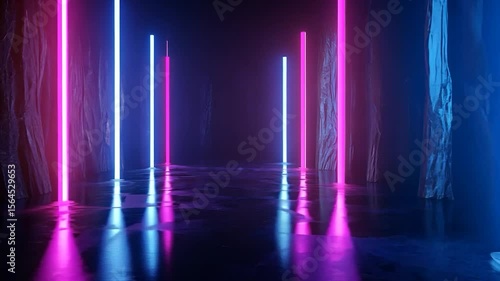 Wallpaper Mural Neon light tunnel Torontodigital.ca